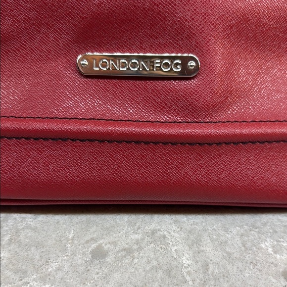 London Fog Red Satchel Bag with Silver Hardware - Picture 10 of 10